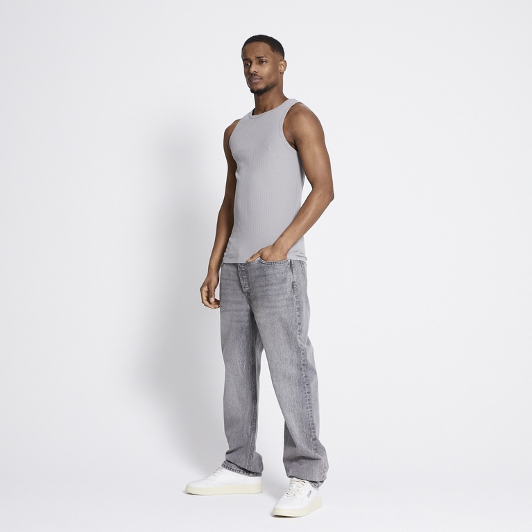 Ribbed tank top "Worm" Light Grey